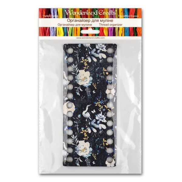 Floss Organizer &ndash; &ldquo;Night Flowers, Narrow Rectangular&rdquo; FLZ(P)-104