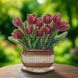 Wooden Cross-Stitch Kit &ndash; &ldquo;Tulips&rdquo; FLW-077 FLW-077 photo 1