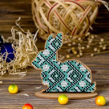 Wooden Bead Embroidery Kit &ndash; &ldquo;Bunny&rdquo; FLK-087