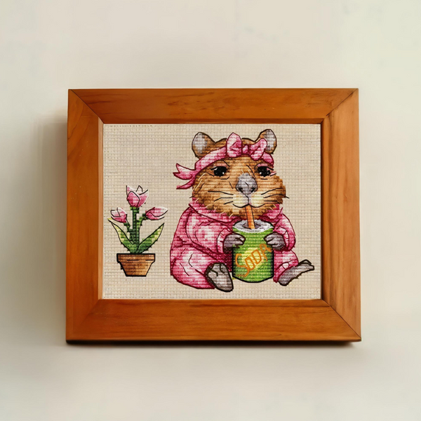 Cross-Stitch Pattern &ndash; "Capybara. Soda Time" OBP-004
