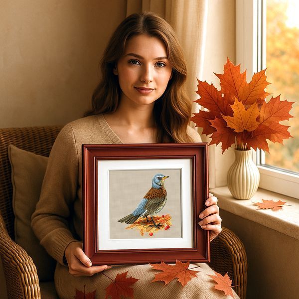 Cross-Stitch Pattern &ndash; "Fieldfare in autumn" WLP-045