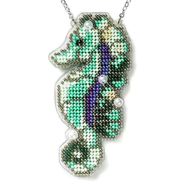 Bead Embroidery Kit (Plastic Base) &ndash; &ldquo;Seahorse&rdquo; (Double-Sided) FLPL-104