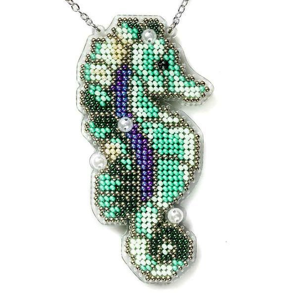 Bead Embroidery Kit (Plastic Base) &ndash; &ldquo;Seahorse&rdquo; (Double-Sided) FLPL-104