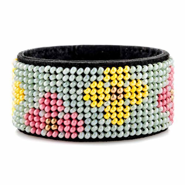 Faux Leather Bead Embroidery Kit &ndash; &ldquo;Bracelet&rdquo; (3 &times; 17 cm) FLBB-105 Black