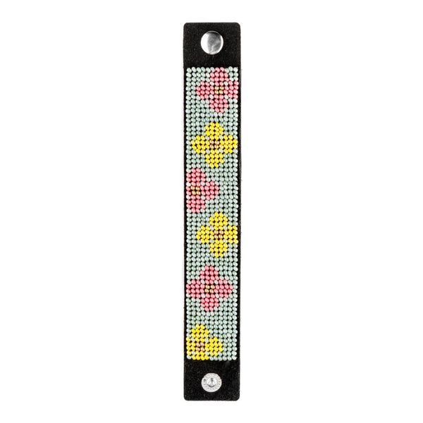 Faux Leather Bead Embroidery Kit &ndash; &ldquo;Bracelet&rdquo; (3 &times; 17 cm) FLBB-105 Black