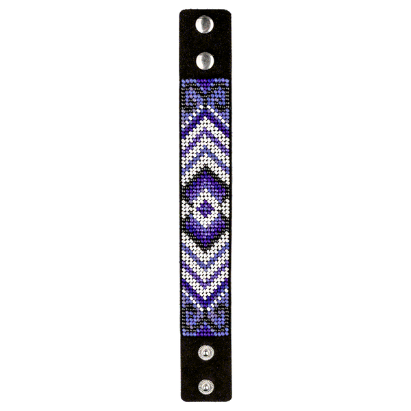 Faux Leather Bead Embroidery Kit &ndash; &ldquo;Bracelet&rdquo; (3 &times; 22 cm) FLBB-020 Black