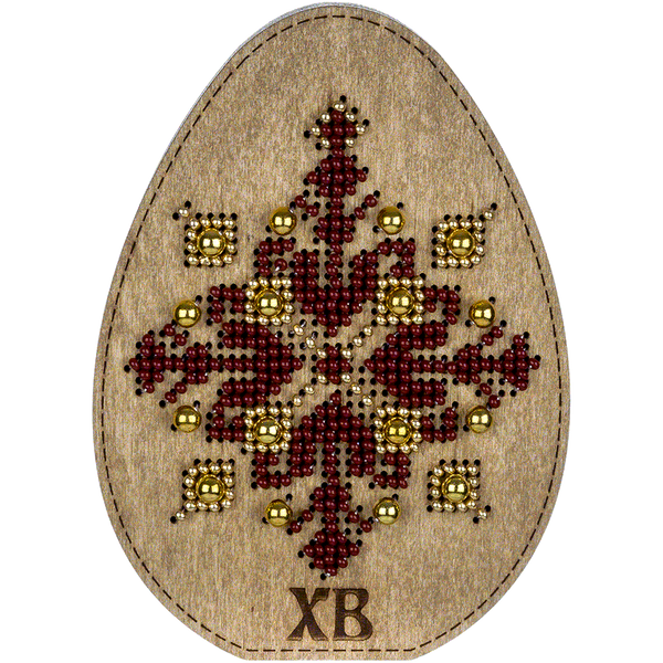 Wooden Bead Embroidery Kit &ndash; &ldquo;Box-Egg&rdquo; (Double-Sided) FLK-419