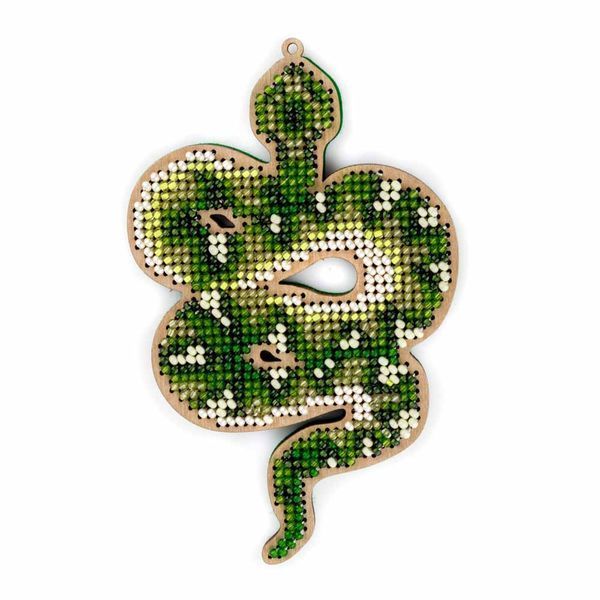Wooden Bead Embroidery Kit &ndash; &ldquo;Christmas Ornament &ndash; Serpent&rsquo;s Dance&rdquo; FLK-554