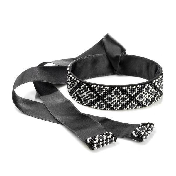 Faux Leather Bead Embroidery Kit &ndash; &ldquo;Choker&rdquo; (3 &times; 30 cm) FLBB-148 Black
