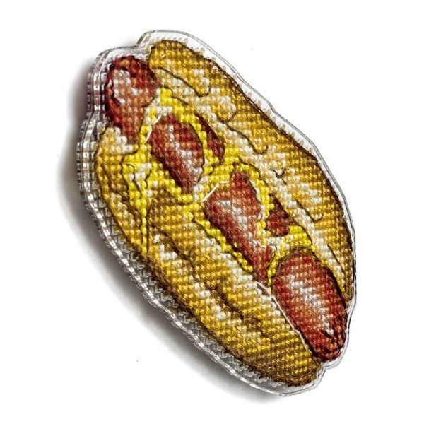 Plastic Cross-Stitch Kit &ndash; "Hot Dog" (Double-Sided) FLX-115