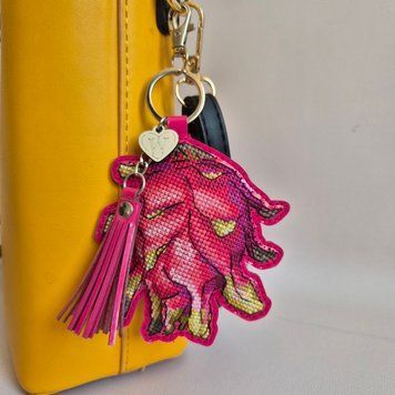 Faux Leather Cross-Stitch Kit &ndash; &ldquo;Bag Charm &ndash; Exotic Dragon Fruit&rdquo; FLHL-170