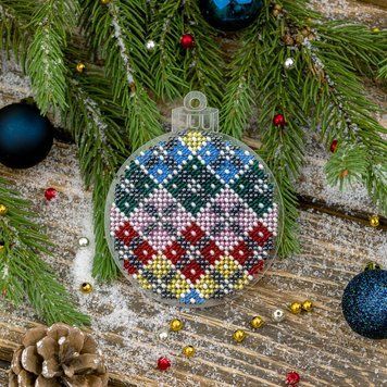 Bead Embroidery Kit (Plastic Base) &ndash; &ldquo;Christmas Ornament &ndash; Bauble&rdquo; FLPL-036