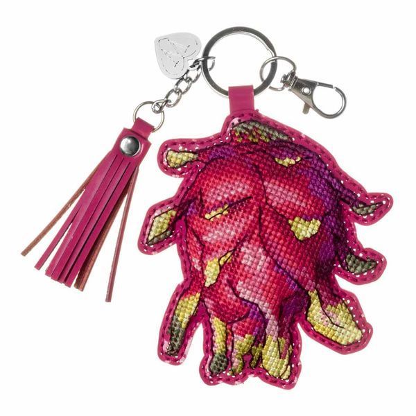 Faux Leather Cross-Stitch Kit &ndash; &ldquo;Bag Charm &ndash; Exotic Dragon Fruit&rdquo; FLHL-170