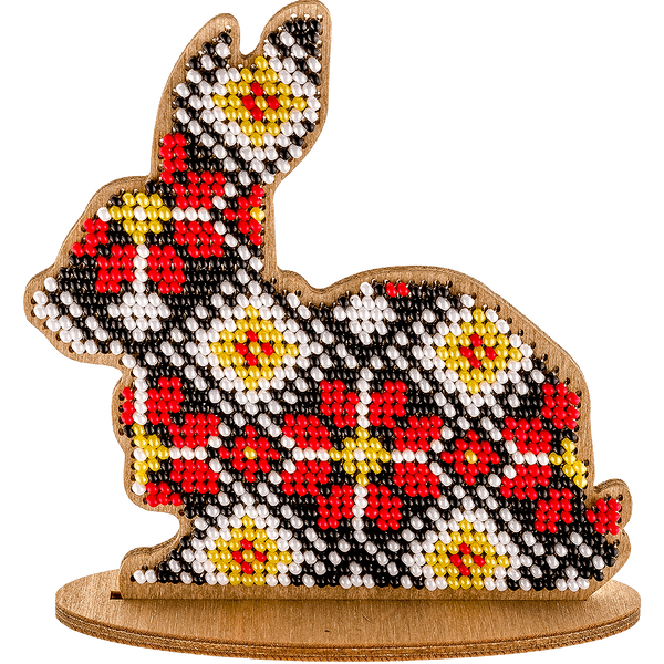 Wooden Bead Embroidery Kit &ndash; &ldquo;Bunny&rdquo; FLK-088