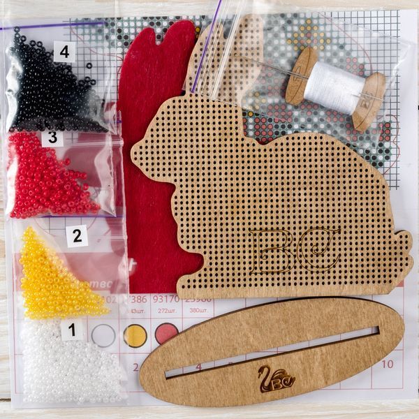 Wooden Bead Embroidery Kit &ndash; &ldquo;Bunny&rdquo; FLK-088