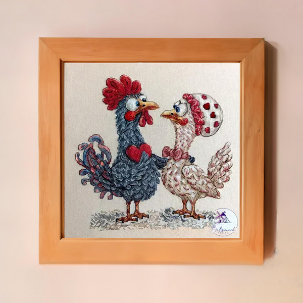 Cross-Stitch Pattern &ndash; "In love Rooster" OBP-005