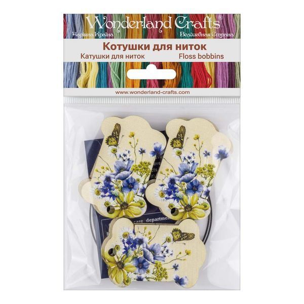 Floss Bobbins &ndash; &ldquo;Wildflowers & Butterflies&rdquo; FLC-115(S) (6 pcs)