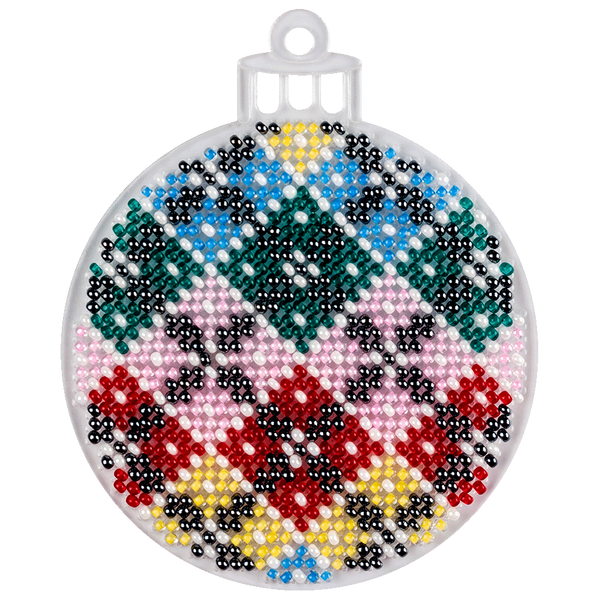 Bead Embroidery Kit (Plastic Base) &ndash; &ldquo;Christmas Ornament &ndash; Bauble&rdquo; FLPL-036