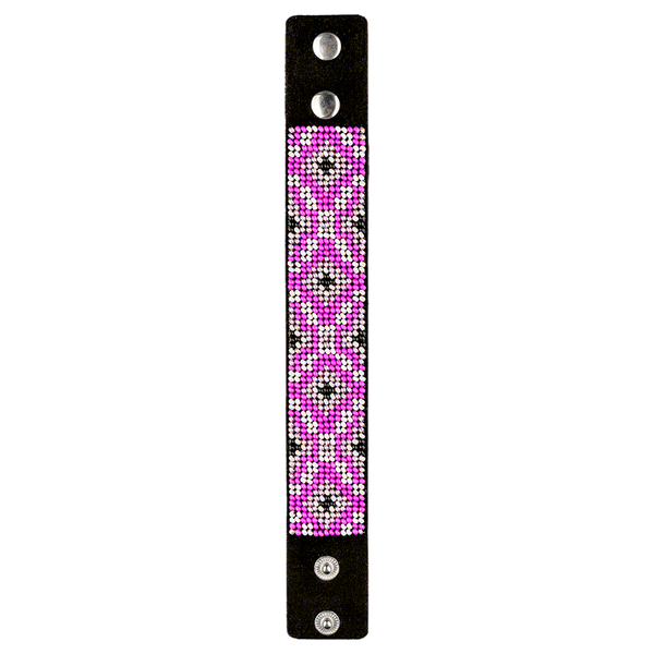 Faux Leather Bead Embroidery Kit &ndash; &ldquo;Bracelet&rdquo; (3 &times; 22 cm) FLBB-021 Black