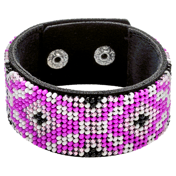 Faux Leather Bead Embroidery Kit &ndash; &ldquo;Bracelet&rdquo; (3 &times; 22 cm) FLBB-021 Black