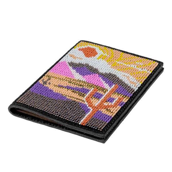 Faux Leather Bead Embroidery Kit &ndash; &ldquo;Passport Cover&rdquo; FLBB-057 Black