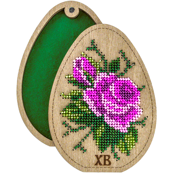 Wooden Bead Embroidery Kit &ndash; &ldquo;Box-Egg&rdquo; (Double-Sided) FLK-420