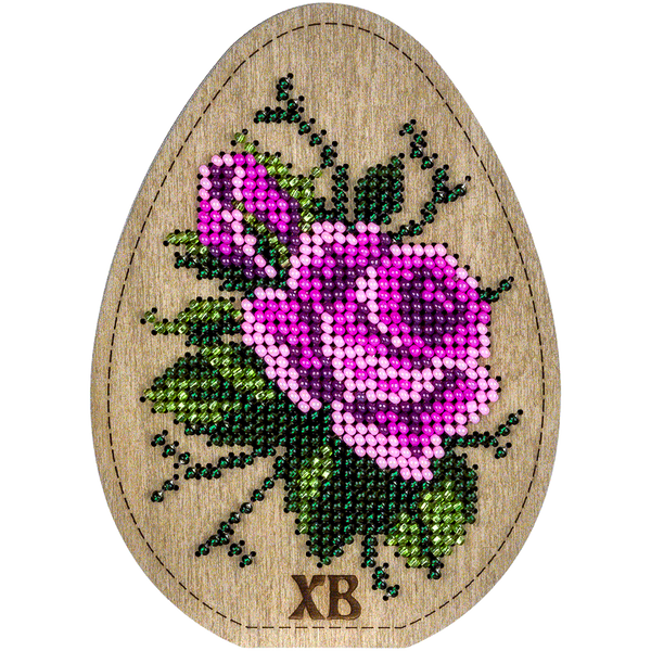 Wooden Bead Embroidery Kit &ndash; &ldquo;Box-Egg&rdquo; (Double-Sided) FLK-420
