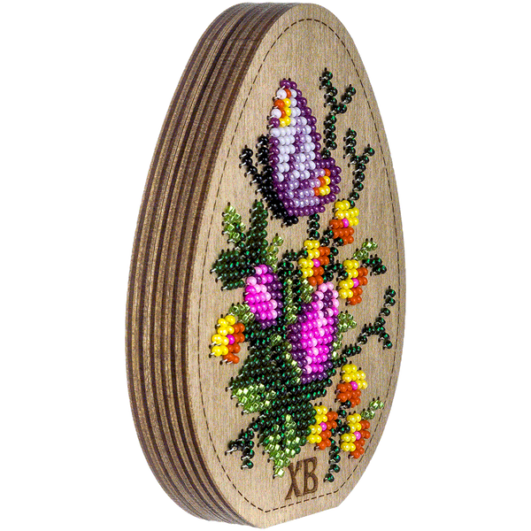 Wooden Bead Embroidery Kit &ndash; &ldquo;Box-Egg&rdquo; (Double-Sided) FLK-420