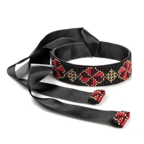 Faux Leather Bead Embroidery Kit &ndash; &ldquo;Choker&rdquo; (3 &times; 30 cm) FLBB-149 Black