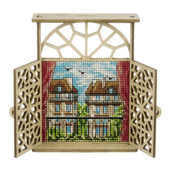 Wooden Cross-Stitch Kit &ndash; &ldquo;Balcony in Paris&rdquo; FLW-078