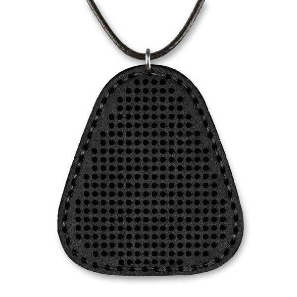 Faux Leather Embroidery Blank &ndash; &ldquo;Pendant&rdquo; FLBE(BB)-024 Black