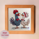 Cross-Stitch Pattern &ndash; "In love Rooster" OBP-005 OBP-005 photo 1