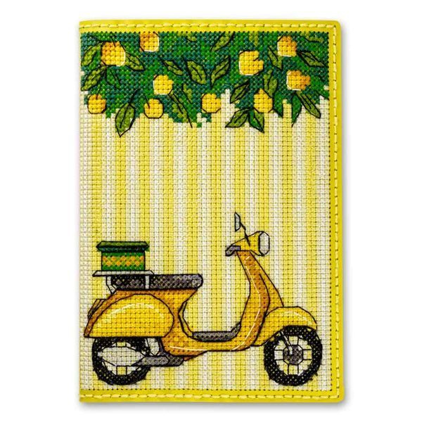 Faux Leather Cross-Stitch Kit &ndash; &ldquo;Passport Cover&rdquo; FLHL-093 Yellow