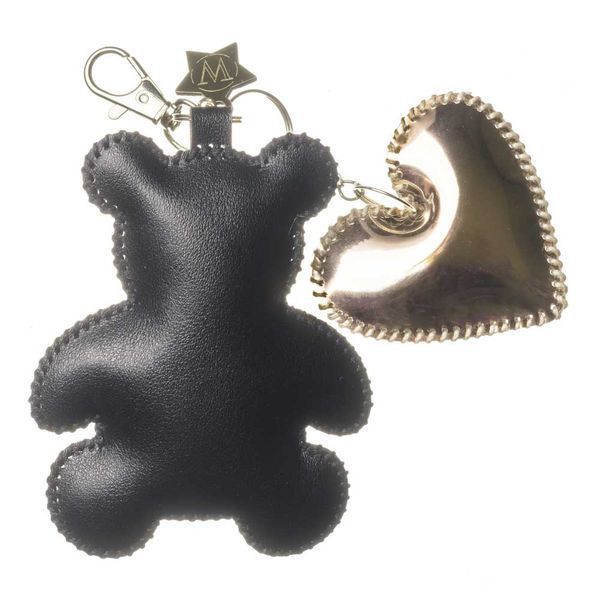 Faux Leather Bead Embroidery Kit &ndash; &ldquo;Bag Charm Black Teddy Bear&rdquo; FLBB-193