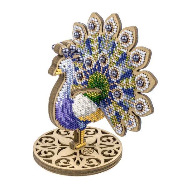 Wooden Bead Embroidery Kit &ndash; &ldquo;Ornate Peacock&rdquo; FLK-604