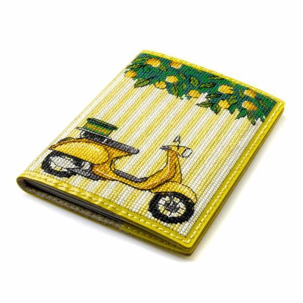 Faux Leather Cross-Stitch Kit &ndash; &ldquo;Passport Cover&rdquo; FLHL-093 Yellow