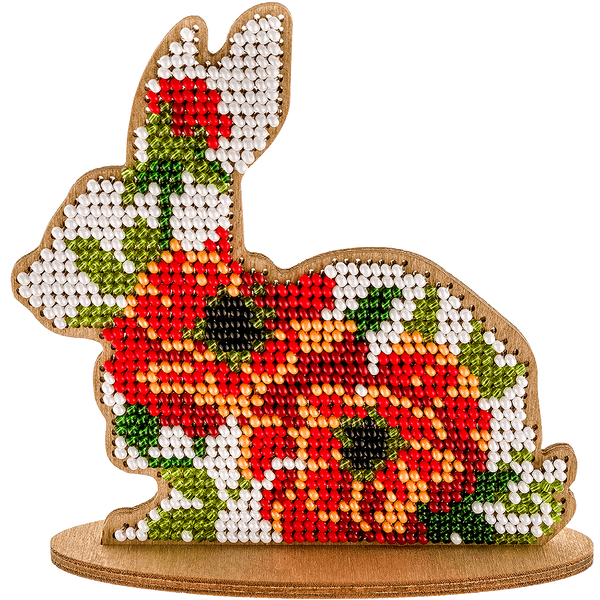 Wooden Bead Embroidery Kit &ndash; &ldquo;Bunny&rdquo; FLK-089
