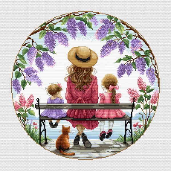 Cross-Stitch Pattern &ndash; "Family Time" WLP-018