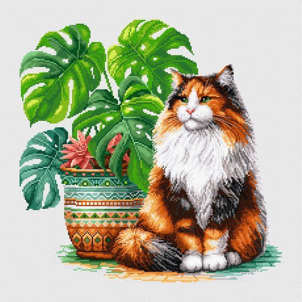 Cross-Stitch Pattern &ndash; "Paws&nbsp;&&nbsp;Leaves" WLP-054