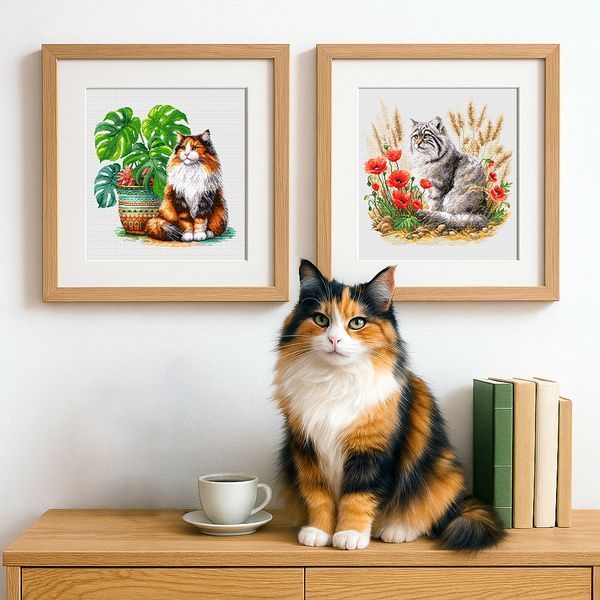 Cross-Stitch Pattern &ndash; "Paws&nbsp;&&nbsp;Leaves" WLP-054