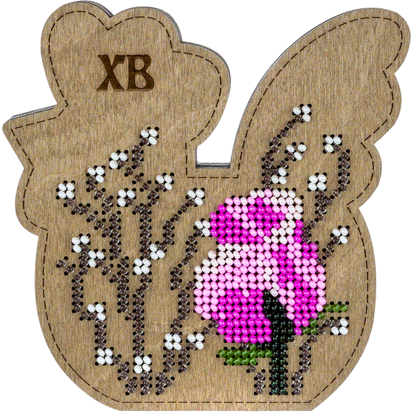Wooden Bead Embroidery Kit &ndash; &ldquo;Box-Chick&rdquo; (Double-Sided) FLK-421