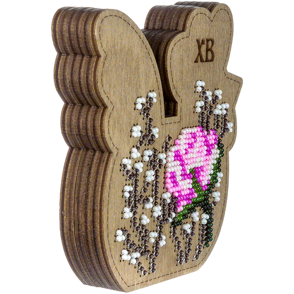 Wooden Bead Embroidery Kit &ndash; &ldquo;Box-Chick&rdquo; (Double-Sided) FLK-421