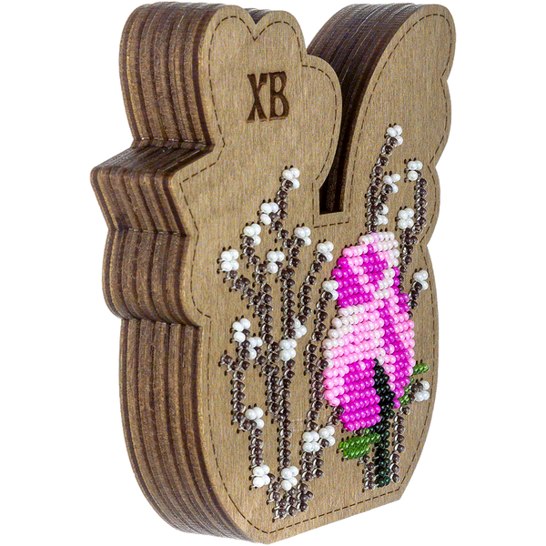 Wooden Bead Embroidery Kit &ndash; &ldquo;Box-Chick&rdquo; (Double-Sided) FLK-421