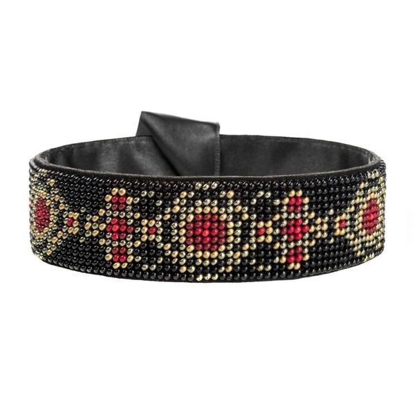 Faux Leather Bead Embroidery Kit &ndash; &ldquo;Choker&rdquo; (3 &times; 30 cm) FLBB-150 Black