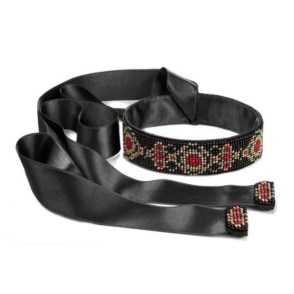 Faux Leather Bead Embroidery Kit &ndash; &ldquo;Choker&rdquo; (3 &times; 30 cm) FLBB-150 Black