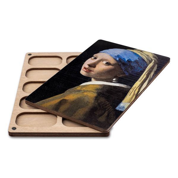Bead Organizer With Wooden Lid &ndash; &ldquo;Girl with a Pearl Earring, Rectangular&rdquo; FLZB-195