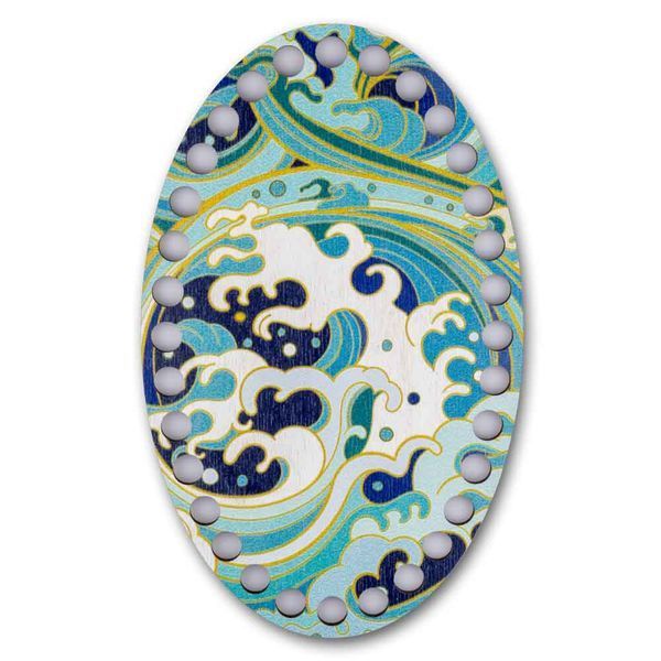 Floss Organizer &ndash; &ldquo;Ocean Wave, Oval&rdquo; FLZ(P)-107