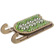 Wooden Bead Embroidery Kit &ndash; &ldquo;Sled Ornament &ndash; White and Green Pattern&rdquo; FLK-471 FLK-471 photo 2